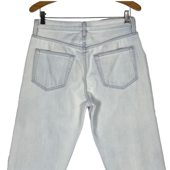 Frame Denim Le Hollywood Crop Jeans Sz 26 High Rise Straight Beach Out Rips Wash - Picture 7 of 14